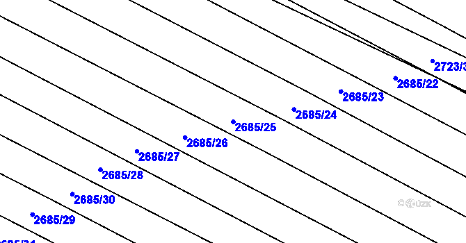 Parcela st. 2685/25 v KÚ Svatobořice, Katastrální mapa