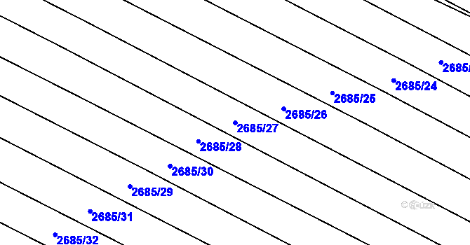 Parcela st. 2685/27 v KÚ Svatobořice, Katastrální mapa