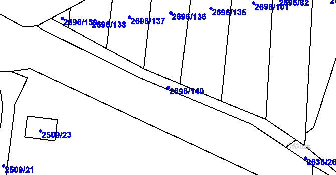 Parcela st. 2696/140 v KÚ Svatobořice, Katastrální mapa