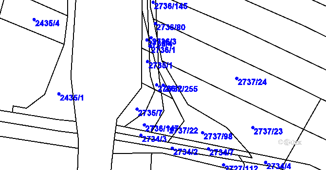 Parcela st. 2737/255 v KÚ Svatobořice, Katastrální mapa