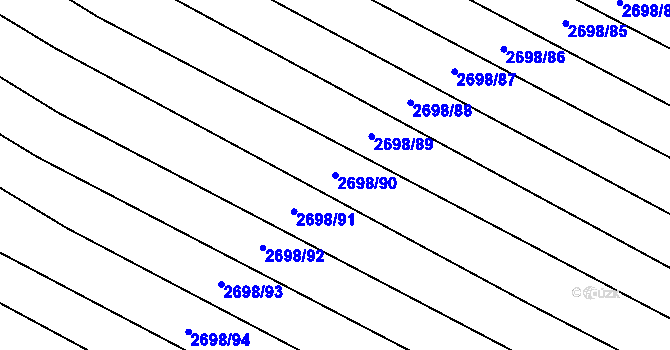 Parcela st. 2698/90 v KÚ Svatobořice, Katastrální mapa
