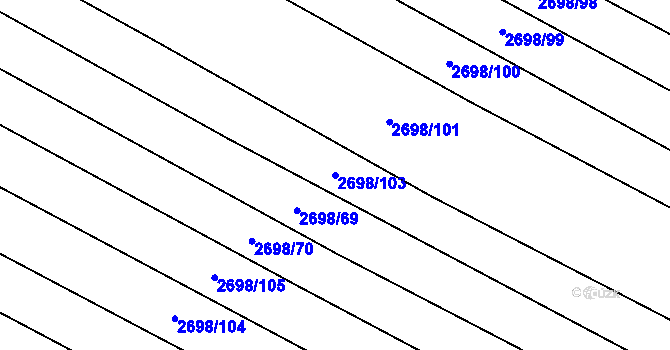Parcela st. 2698/103 v KÚ Svatobořice, Katastrální mapa