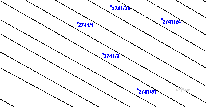 Parcela st. 2741/2 v KÚ Svatobořice, Katastrální mapa