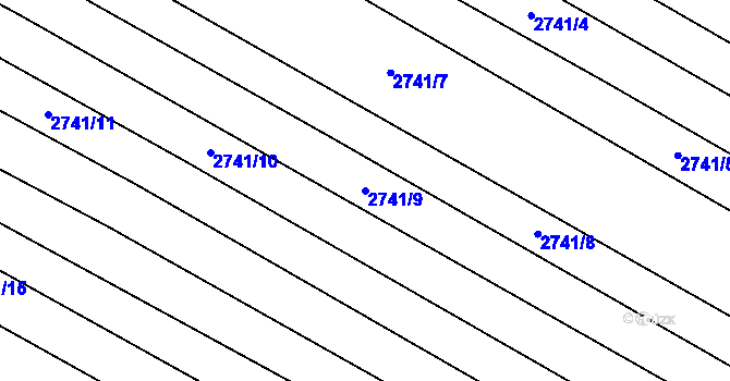 Parcela st. 2741/9 v KÚ Svatobořice, Katastrální mapa