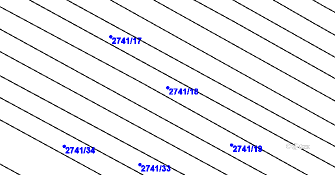 Parcela st. 2741/18 v KÚ Svatobořice, Katastrální mapa