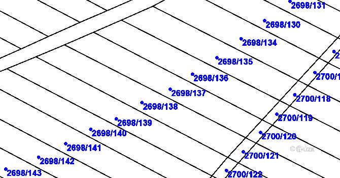 Parcela st. 2698/137 v KÚ Svatobořice, Katastrální mapa