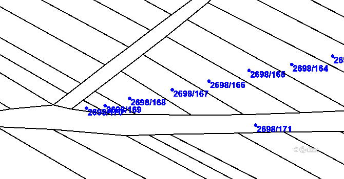 Parcela st. 2698/167 v KÚ Svatobořice, Katastrální mapa