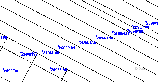 Parcela st. 2698/180 v KÚ Svatobořice, Katastrální mapa