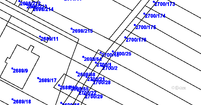 Parcela st. 2700/18 v KÚ Svatobořice, Katastrální mapa