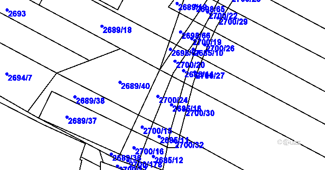 Parcela st. 2700/23 v KÚ Svatobořice, Katastrální mapa