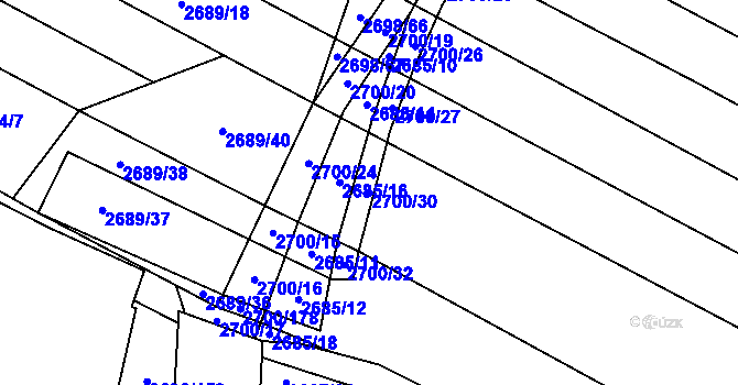 Parcela st. 2700/30 v KÚ Svatobořice, Katastrální mapa