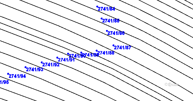 Parcela st. 2741/88 v KÚ Svatobořice, Katastrální mapa
