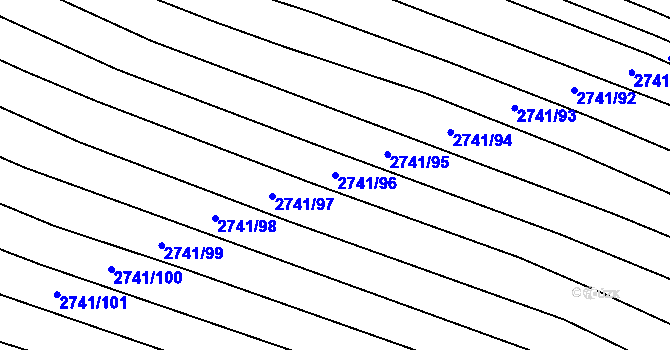 Parcela st. 2741/96 v KÚ Svatobořice, Katastrální mapa