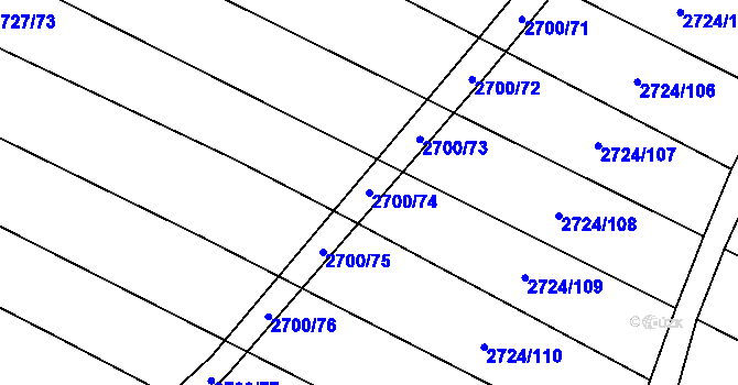 Parcela st. 2700/74 v KÚ Svatobořice, Katastrální mapa