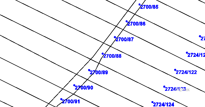 Parcela st. 2700/88 v KÚ Svatobořice, Katastrální mapa