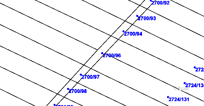 Parcela st. 2700/96 v KÚ Svatobořice, Katastrální mapa