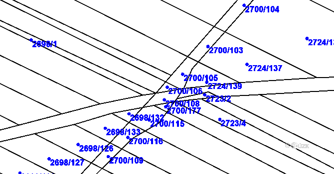 Parcela st. 2700/106 v KÚ Svatobořice, Katastrální mapa