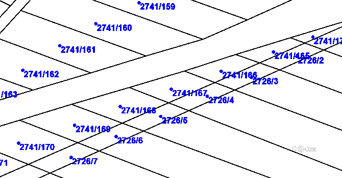 Parcela st. 2741/167 v KÚ Svatobořice, Katastrální mapa