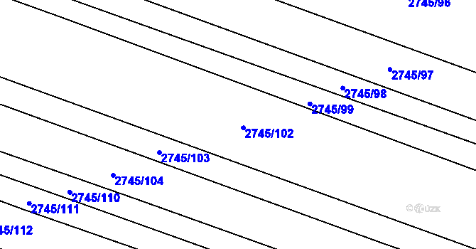 Parcela st. 2745/101 v KÚ Svatobořice, Katastrální mapa