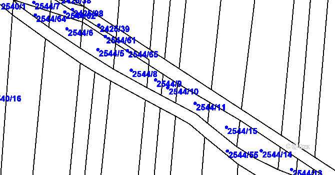 Parcela st. 2544/10 v KÚ Svatobořice, Katastrální mapa