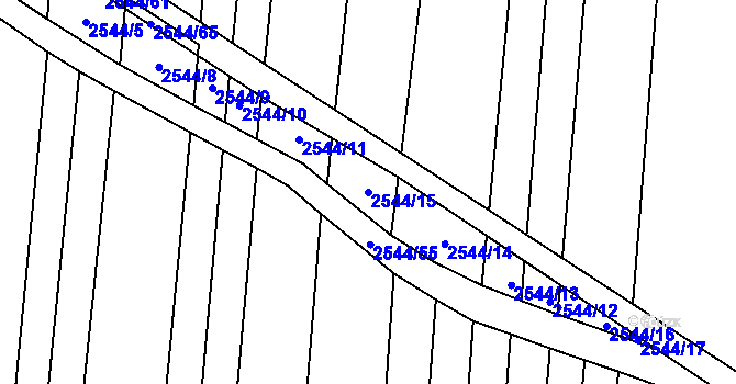 Parcela st. 2544/15 v KÚ Svatobořice, Katastrální mapa