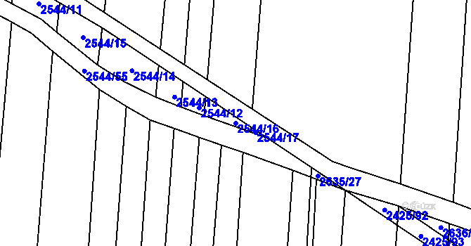 Parcela st. 2544/16 v KÚ Svatobořice, Katastrální mapa