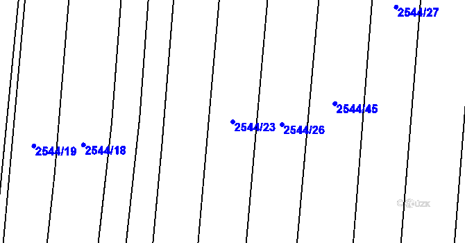 Parcela st. 2544/23 v KÚ Svatobořice, Katastrální mapa