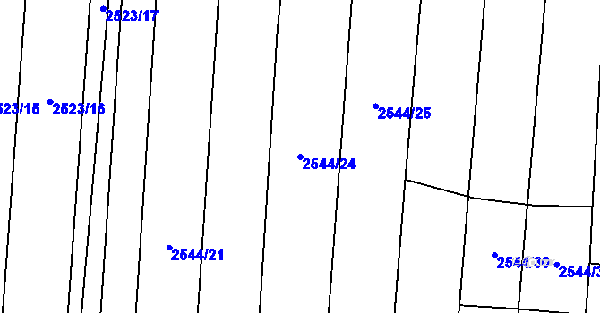 Parcela st. 2544/24 v KÚ Svatobořice, Katastrální mapa