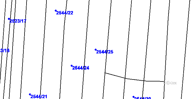Parcela st. 2544/25 v KÚ Svatobořice, Katastrální mapa