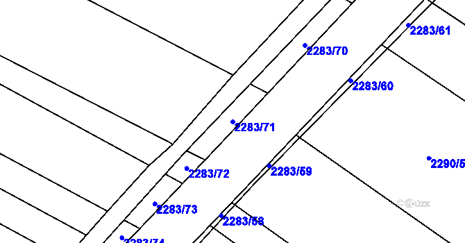 Parcela st. 2283/71 v KÚ Svatobořice, Katastrální mapa