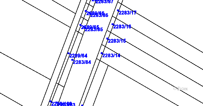 Parcela st. 2283/14 v KÚ Svatobořice, Katastrální mapa