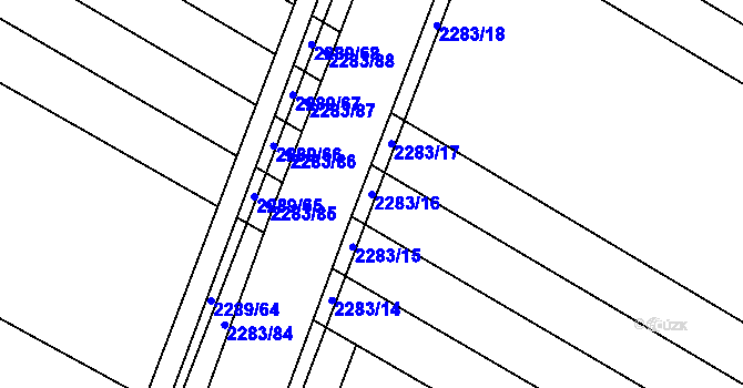 Parcela st. 2283/16 v KÚ Svatobořice, Katastrální mapa