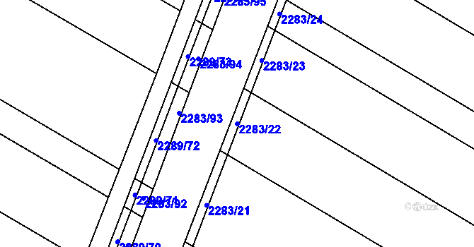 Parcela st. 2283/22 v KÚ Svatobořice, Katastrální mapa