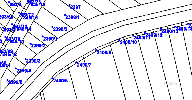 Parcela st. 2400/8 v KÚ Svatobořice, Katastrální mapa