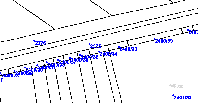 Parcela st. 2400/34 v KÚ Svatobořice, Katastrální mapa