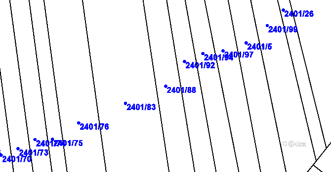 Parcela st. 2401/88 v KÚ Svatobořice, Katastrální mapa