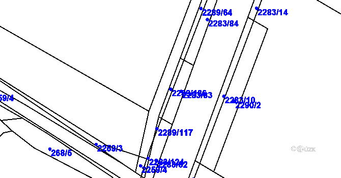 Parcela st. 2289/186 v KÚ Svatobořice, Katastrální mapa