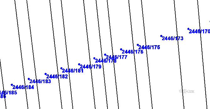 Parcela st. 2446/177 v KÚ Svatobořice, Katastrální mapa