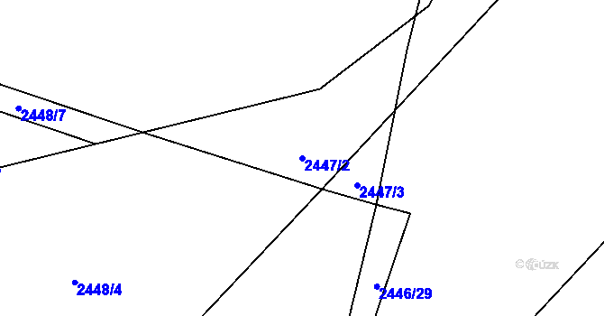 Parcela st. 2447/2 v KÚ Svatobořice, Katastrální mapa