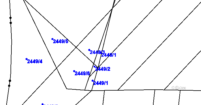 Parcela st. 2448/1 v KÚ Svatobořice, Katastrální mapa