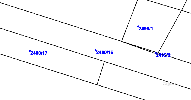 Parcela st. 2480/16 v KÚ Svatobořice, Katastrální mapa