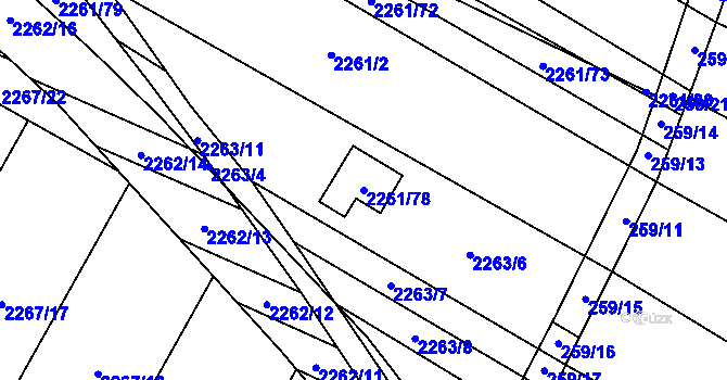 Parcela st. 2261/78 v KÚ Svatobořice, Katastrální mapa