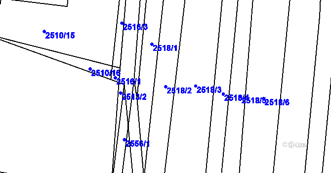 Parcela st. 2518/2 v KÚ Svatobořice, Katastrální mapa