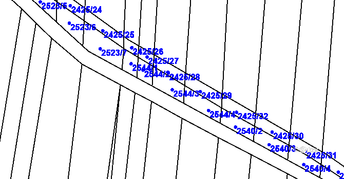 Parcela st. 2544/3 v KÚ Svatobořice, Katastrální mapa
