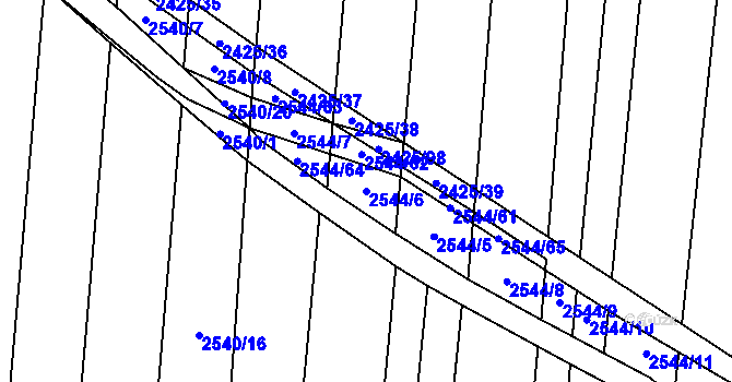 Parcela st. 2544/6 v KÚ Svatobořice, Katastrální mapa