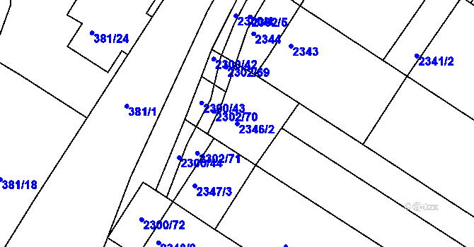 Parcela st. 2346/2 v KÚ Svatobořice, Katastrální mapa