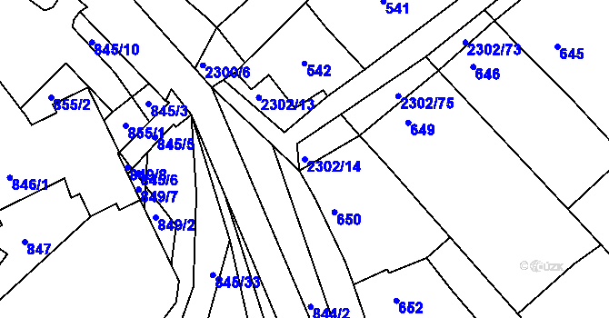 Parcela st. 2302/14 v KÚ Svatobořice, Katastrální mapa