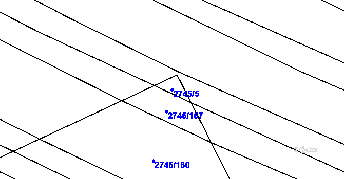 Parcela st. 2745/5 v KÚ Svatobořice, Katastrální mapa