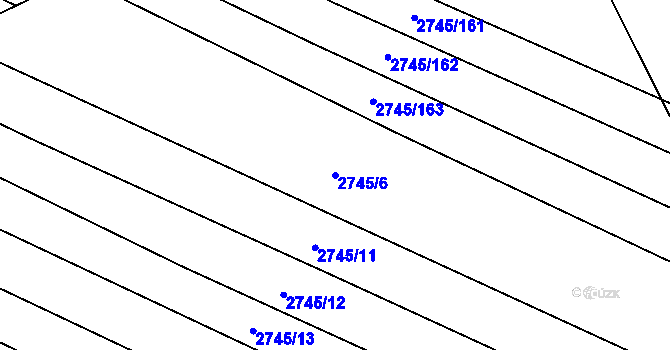 Parcela st. 2745/6 v KÚ Svatobořice, Katastrální mapa
