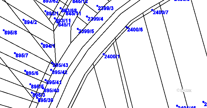 Parcela st. 2400/1 v KÚ Svatobořice, Katastrální mapa